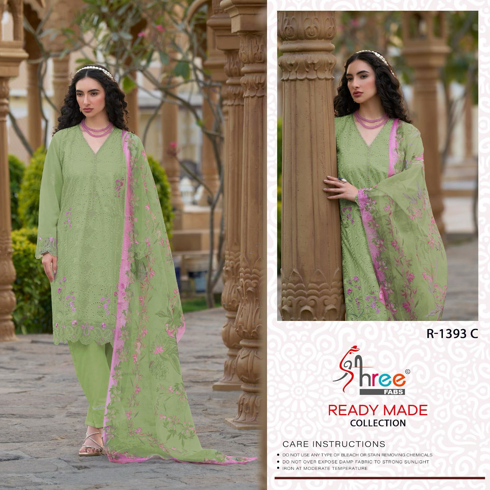 Shree R 1393 Cambric Cotton Ready Made Pakistani Salwar Suits